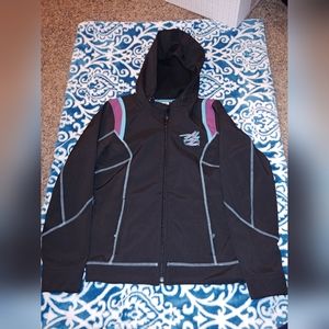 Harley Davidson neoprene riding jacket. Size Small. Purple and teal.